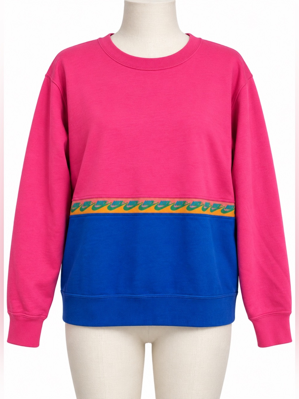 NIKE SPORTSWEAR NSW SOFT FRENCH TERRY FLEECE CREWNECK VIBRANT PULLOVER SWEATER M
